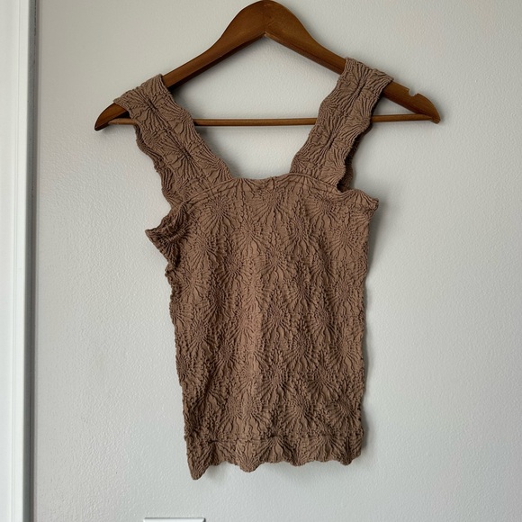 SHEIN Brown Textured Square Neck Tank Top - Picture 4 of 4